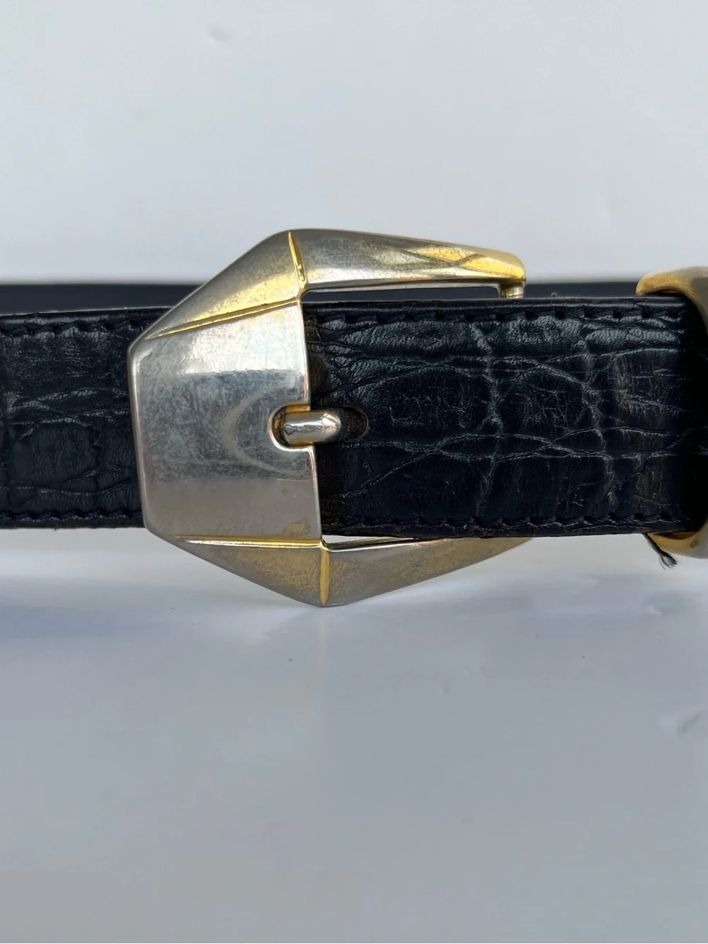 Gianni Versace Vintage Leather Belt- Size 36-Black